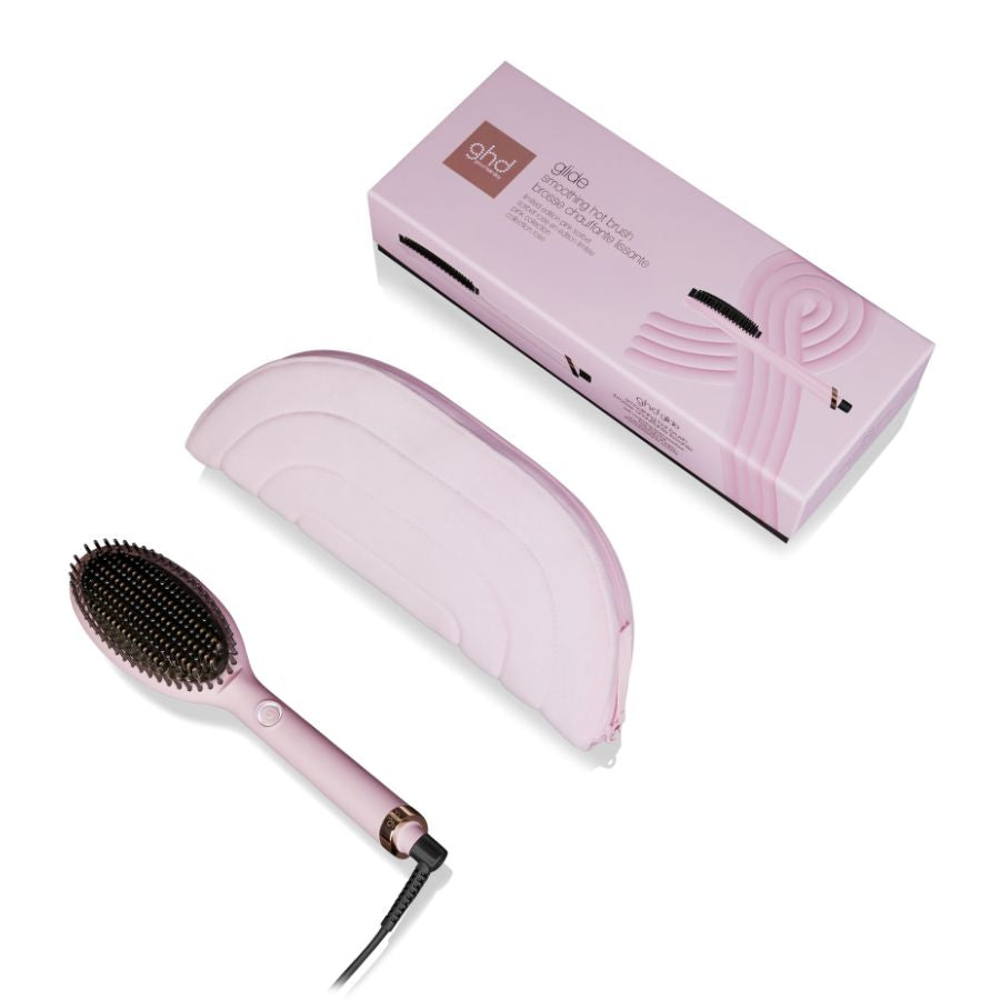 Brosse Lissante Ghd Glide Rose Et Sa Pochette